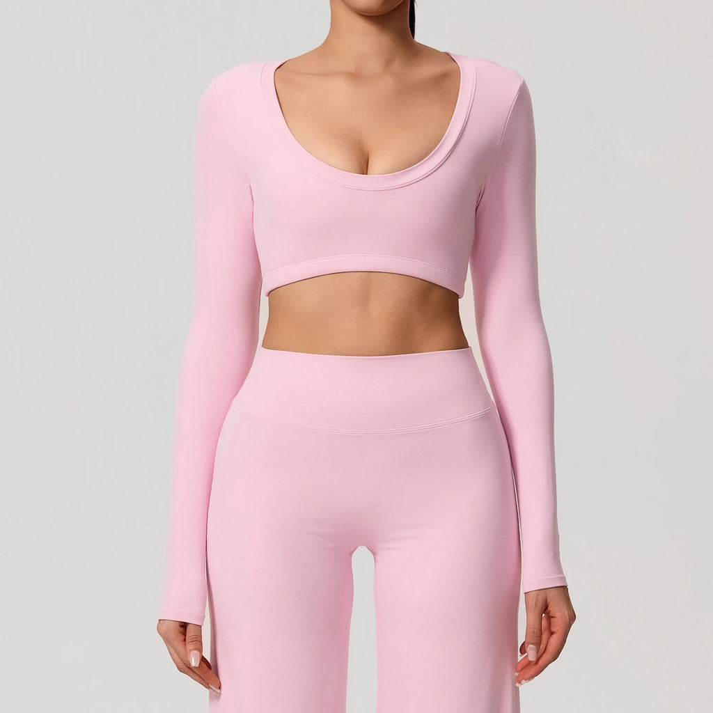 Naked Feeling Long Sleeve Backless Top