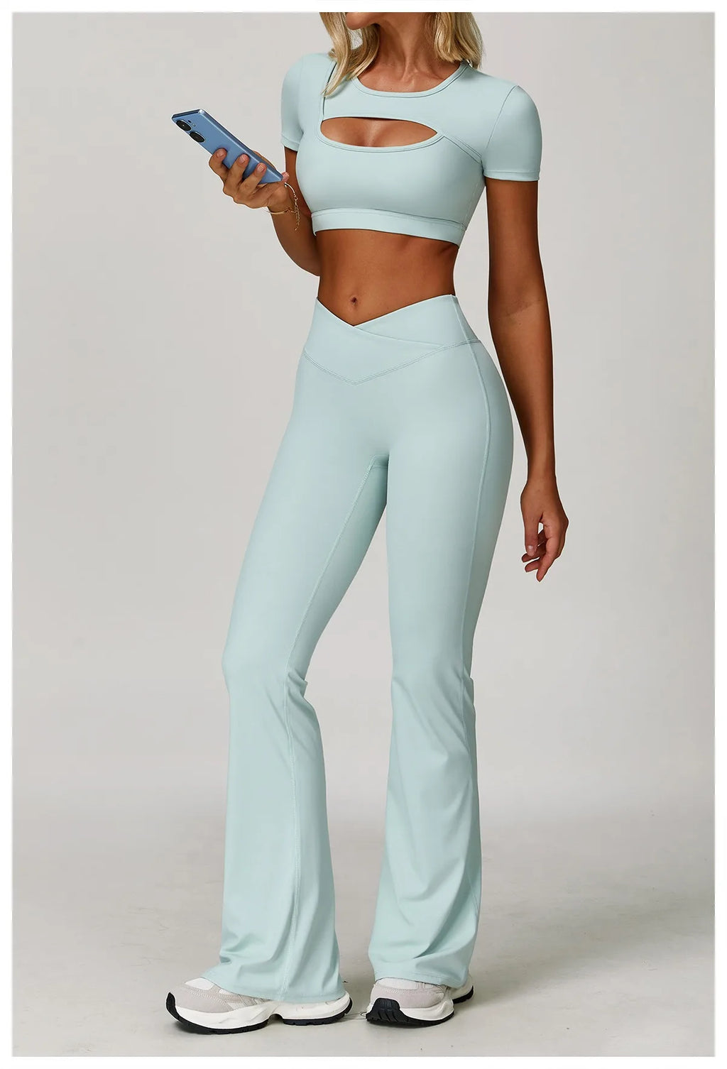 Short Sleeve Quick-Dry Pastel Crop Top