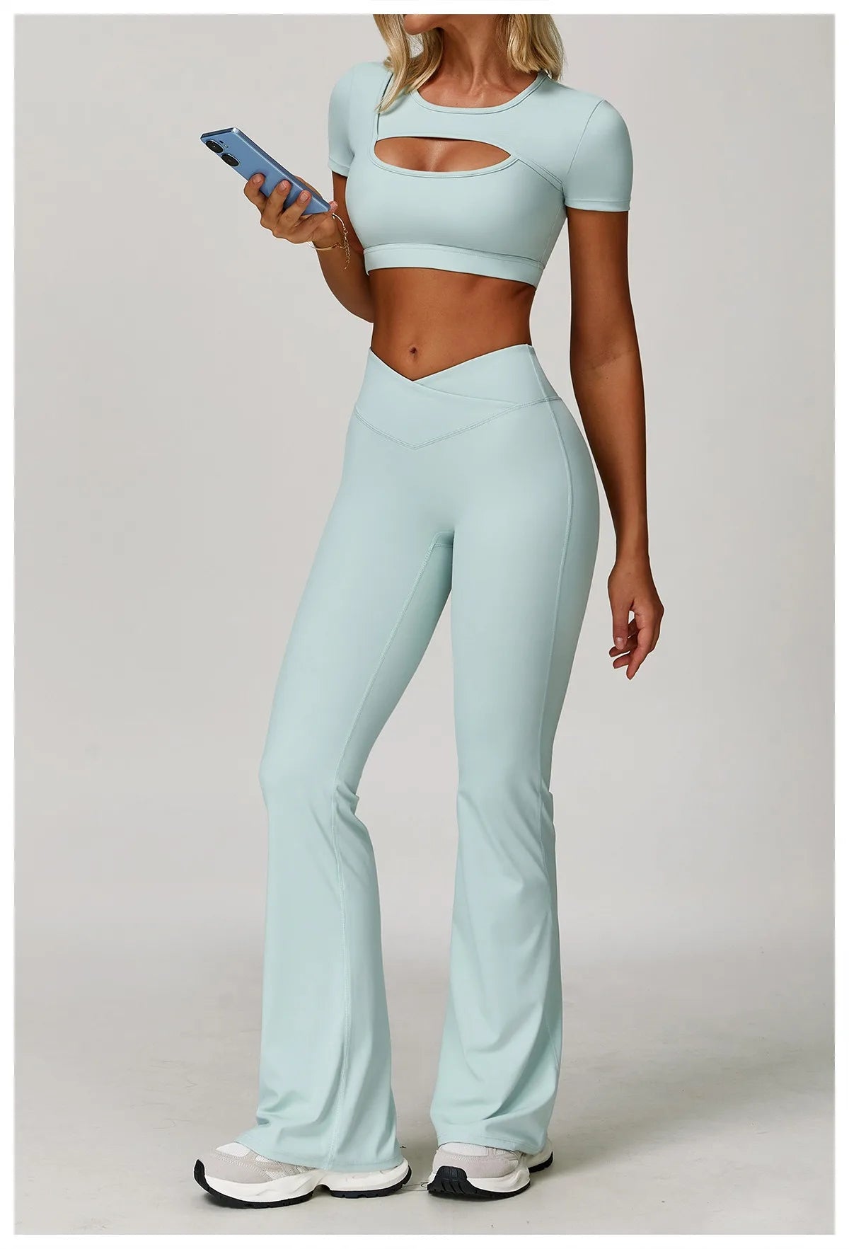 Short Sleeve Quick-Dry Pastel Crop Top