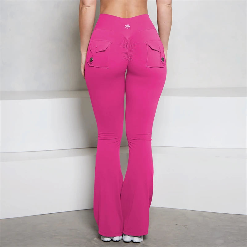Scrunch Butt Pocket Flared Leggings