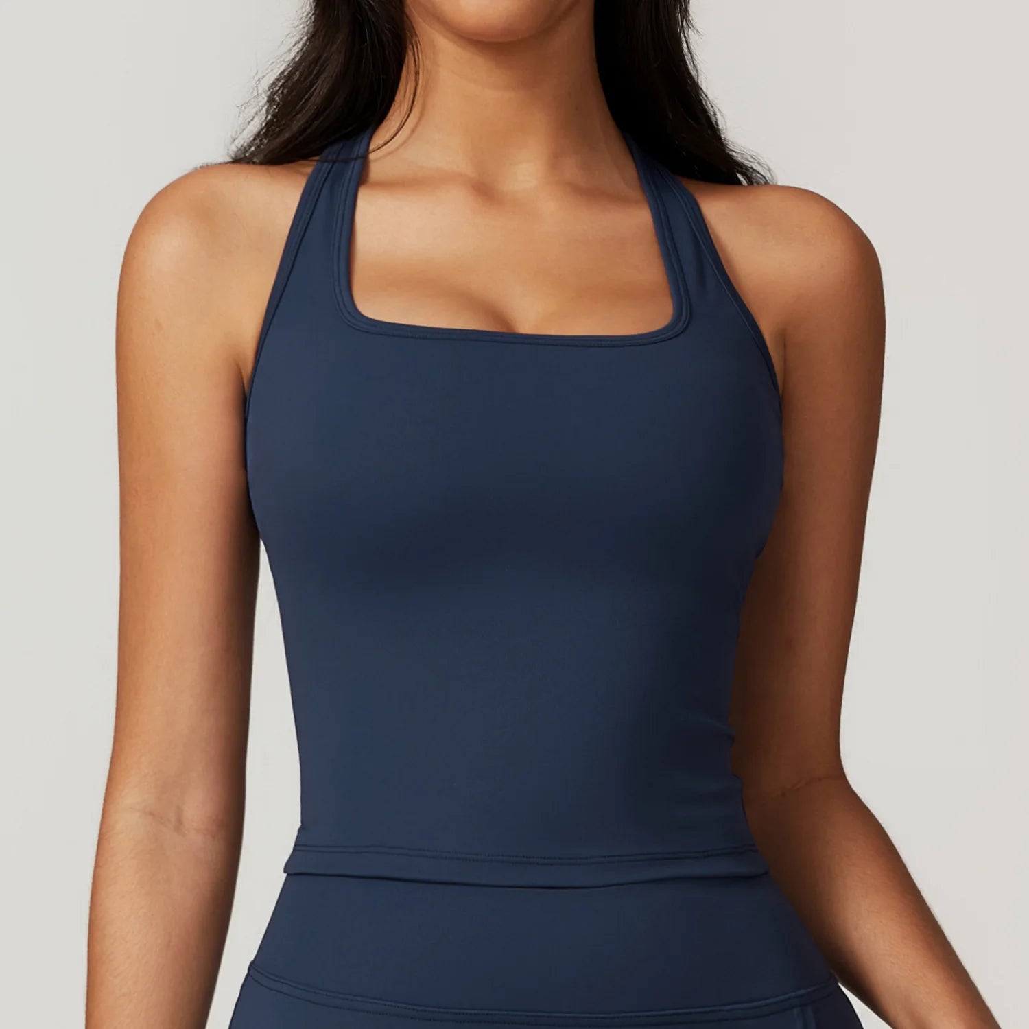 Square Neck Stretch Fit Sports Tank
