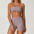 The Luna Set - Bandeau Sports Bra & High-Waist Shorts