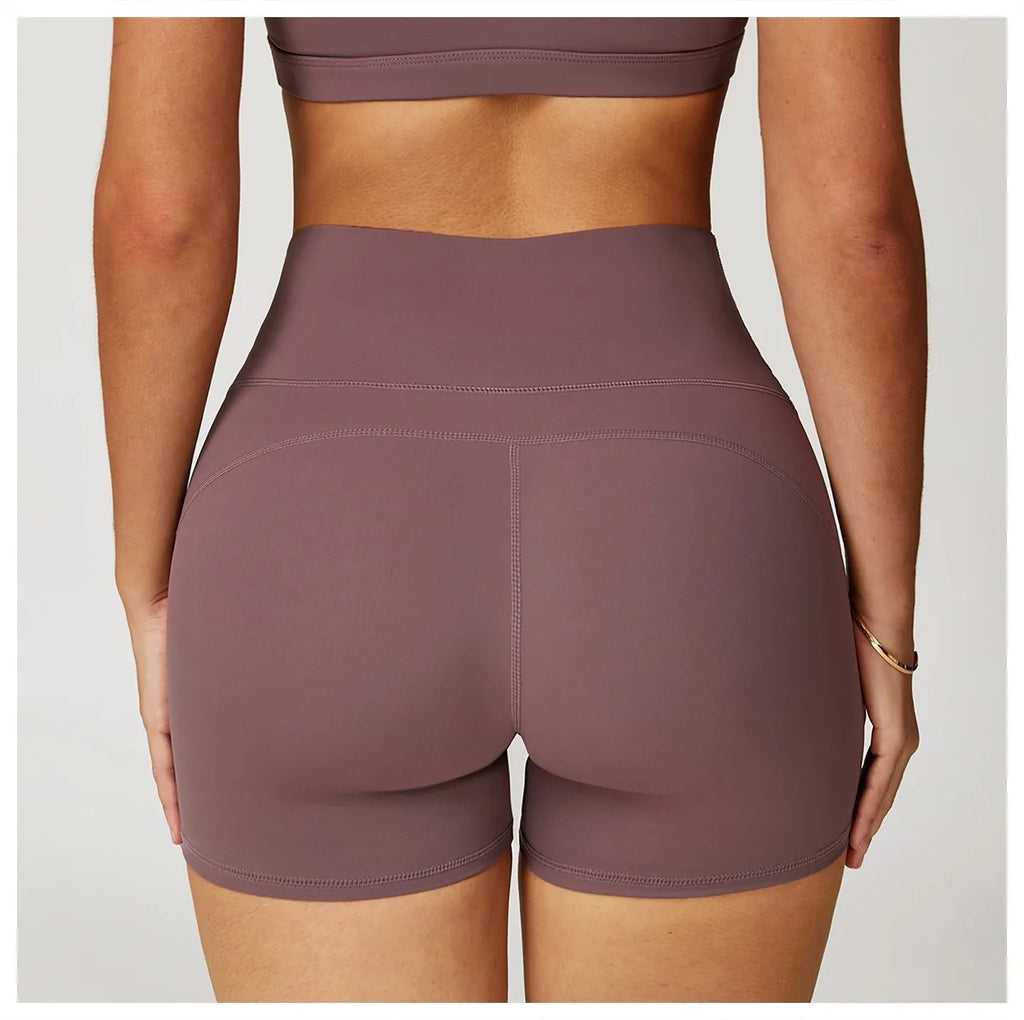 Bare Feel High-Waist Compression Gym Shorts