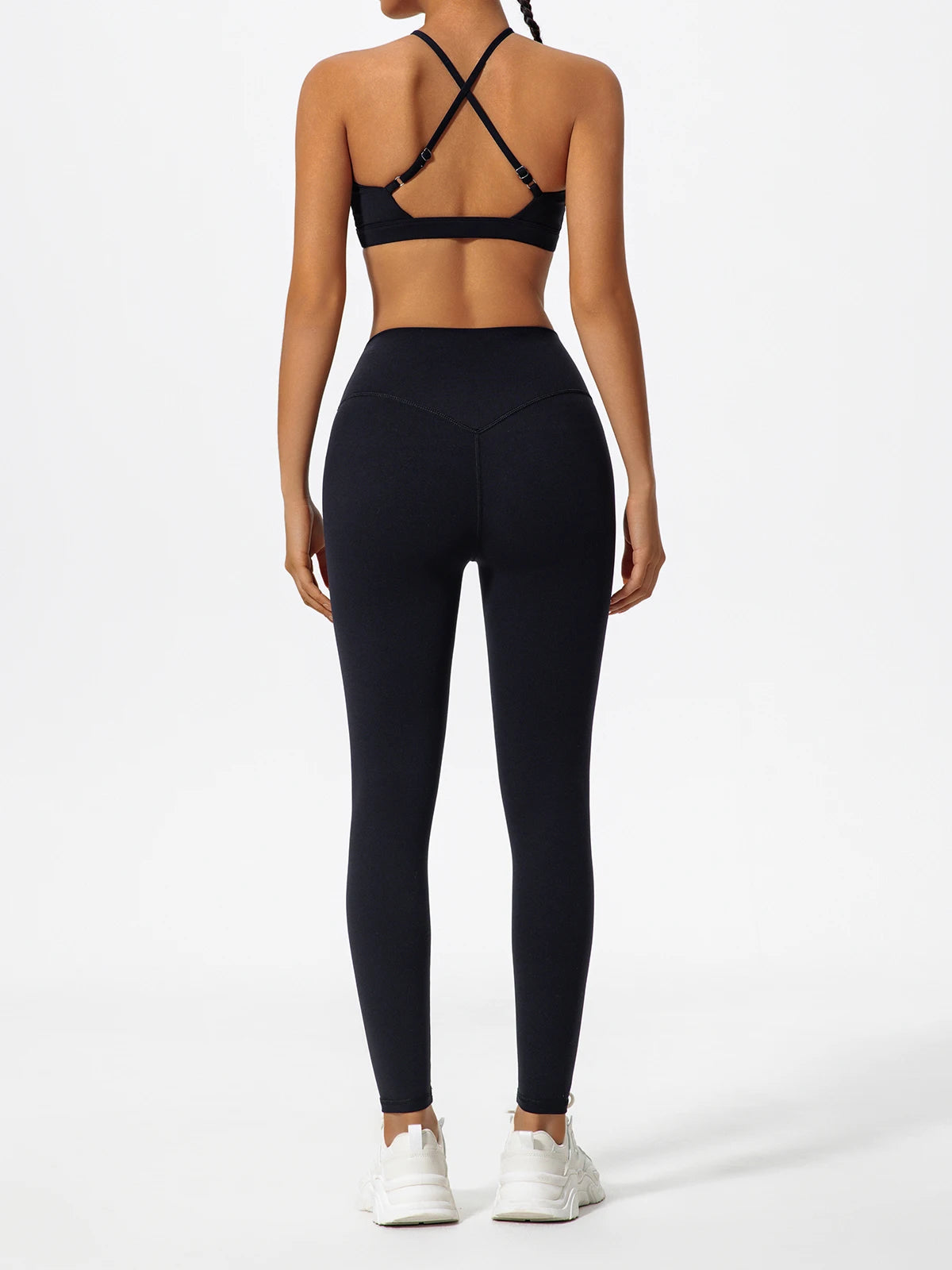 2-Piece Set Crossover Sports Bra & Leggings