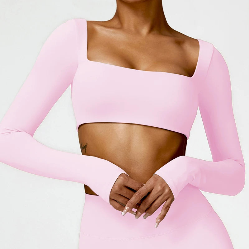 Quick-Dry & Push-Up Long-Sleeve Workout Top