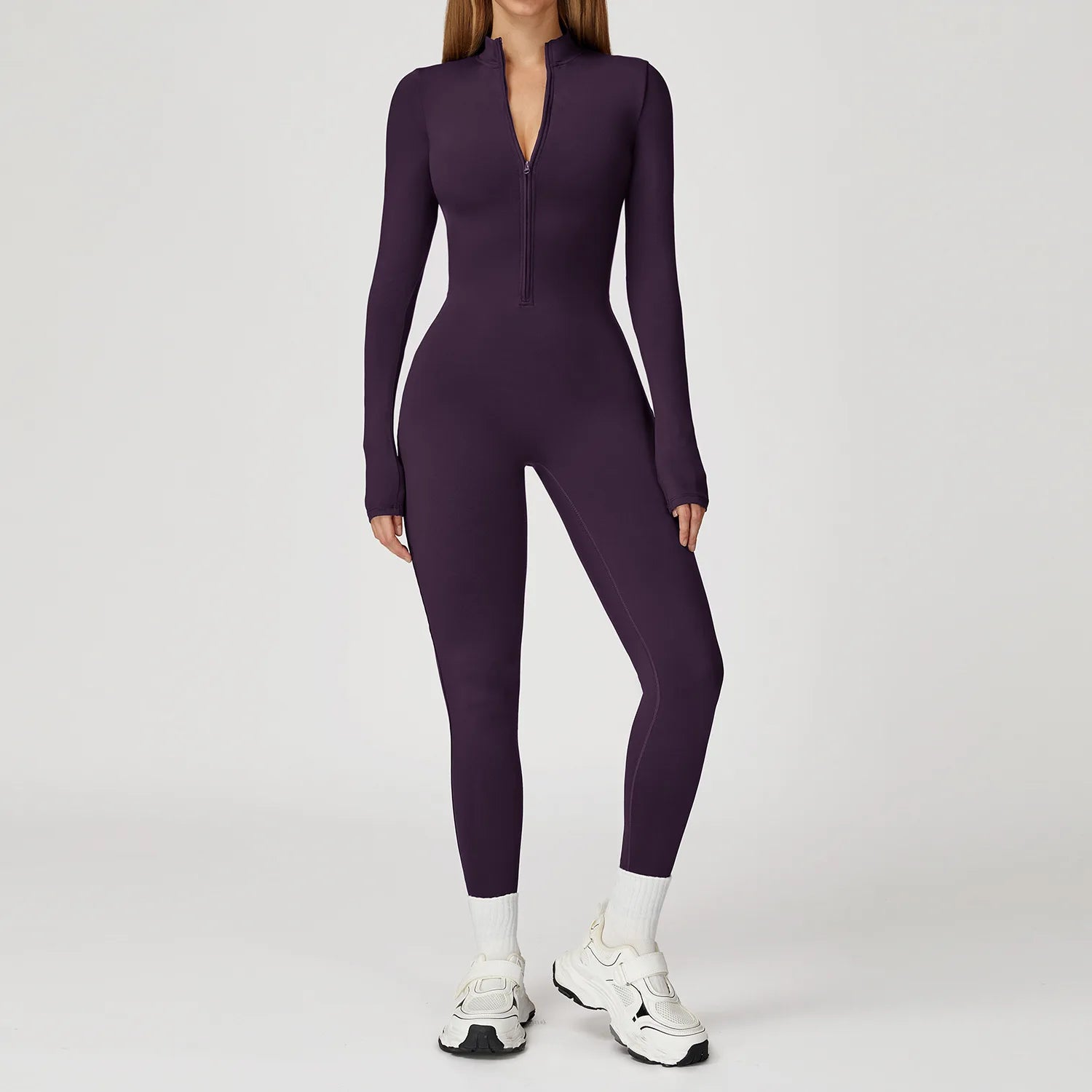 SculptEase Fleece-Lined Long-Sleeve Jumpsuit