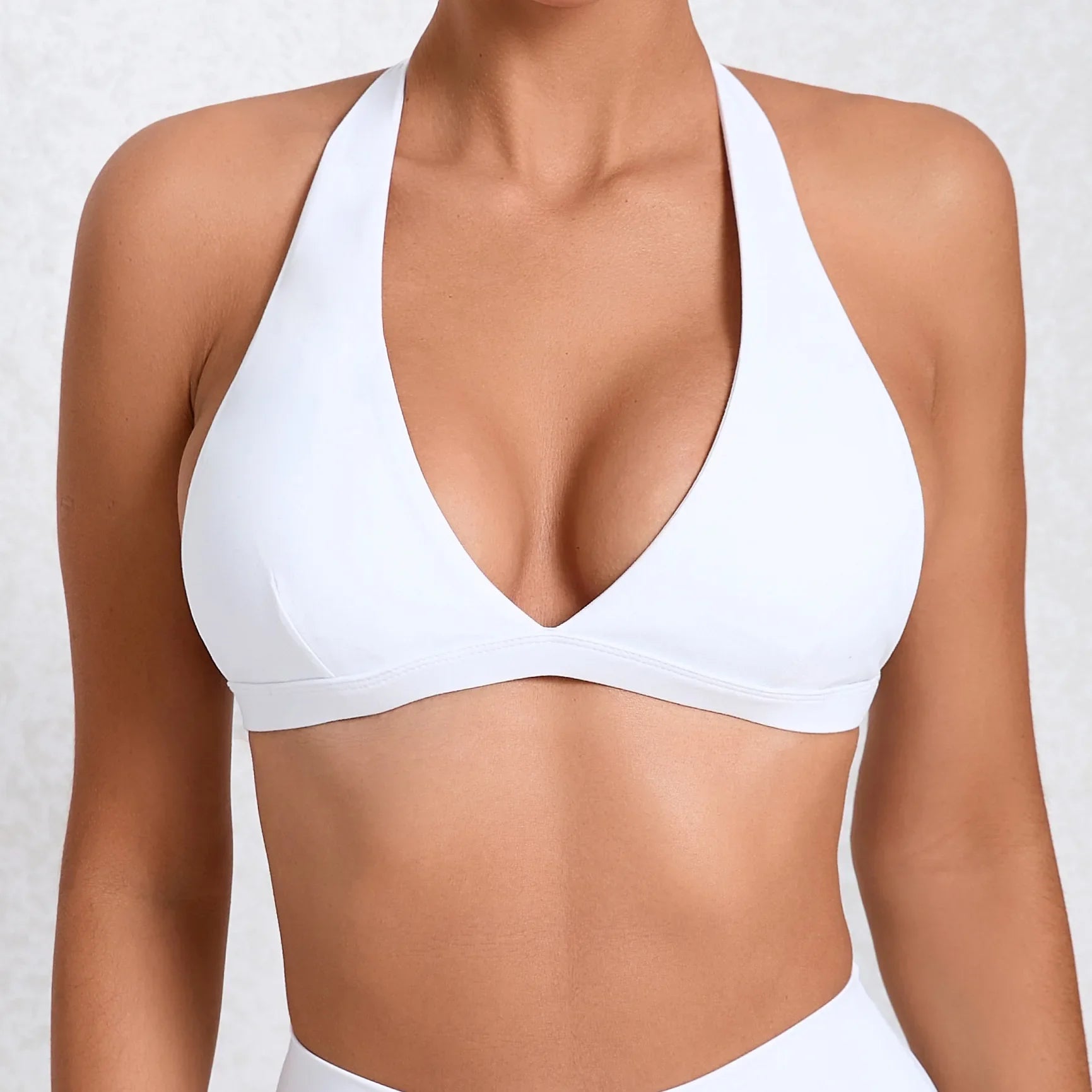 Deep V Halter Neck Sports Bra