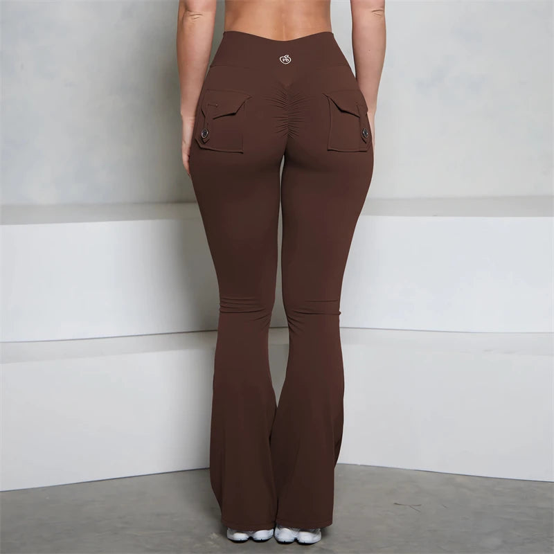 Scrunch Butt Pocket Flared Leggings