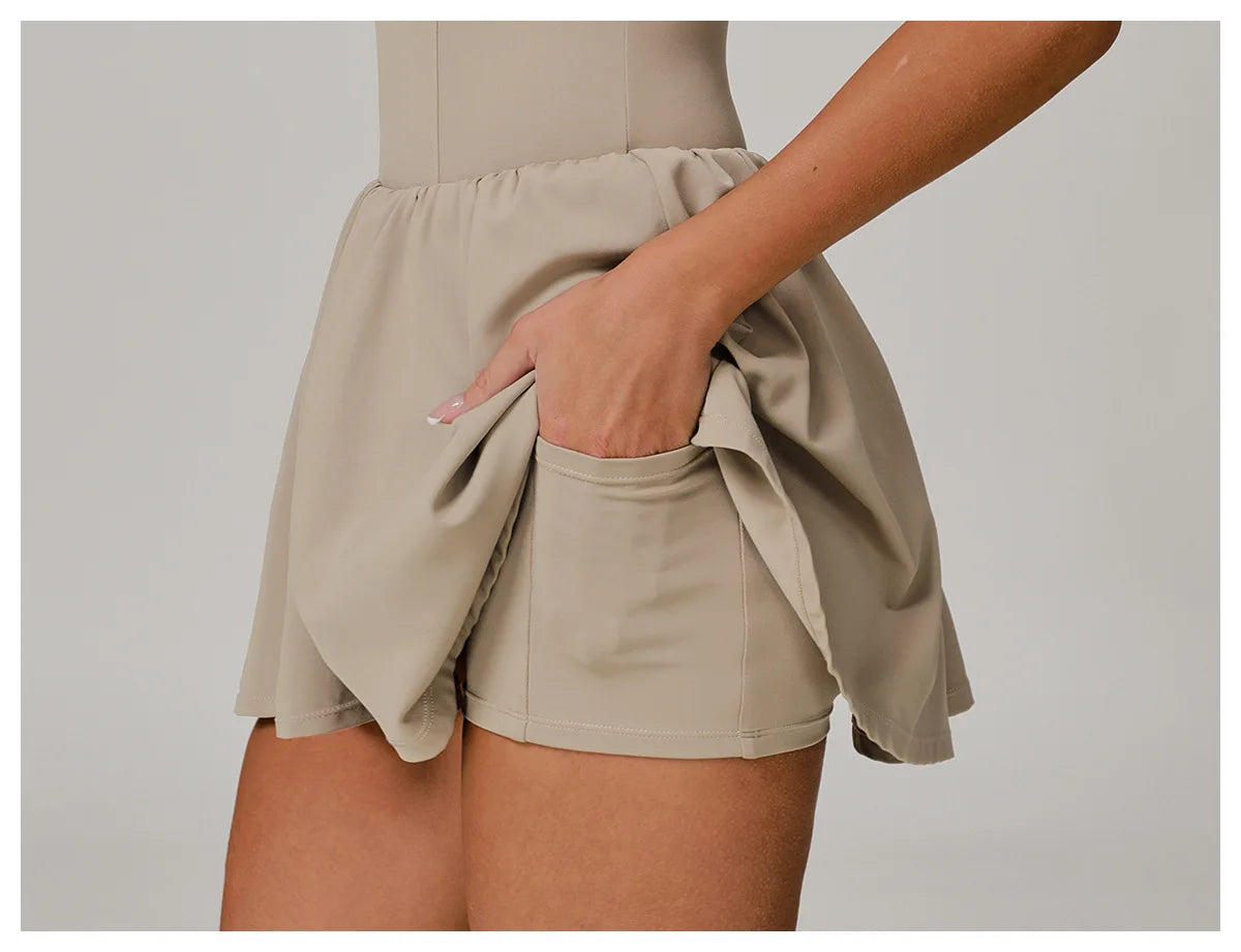 Sleeveless Skirt Jumpsuit