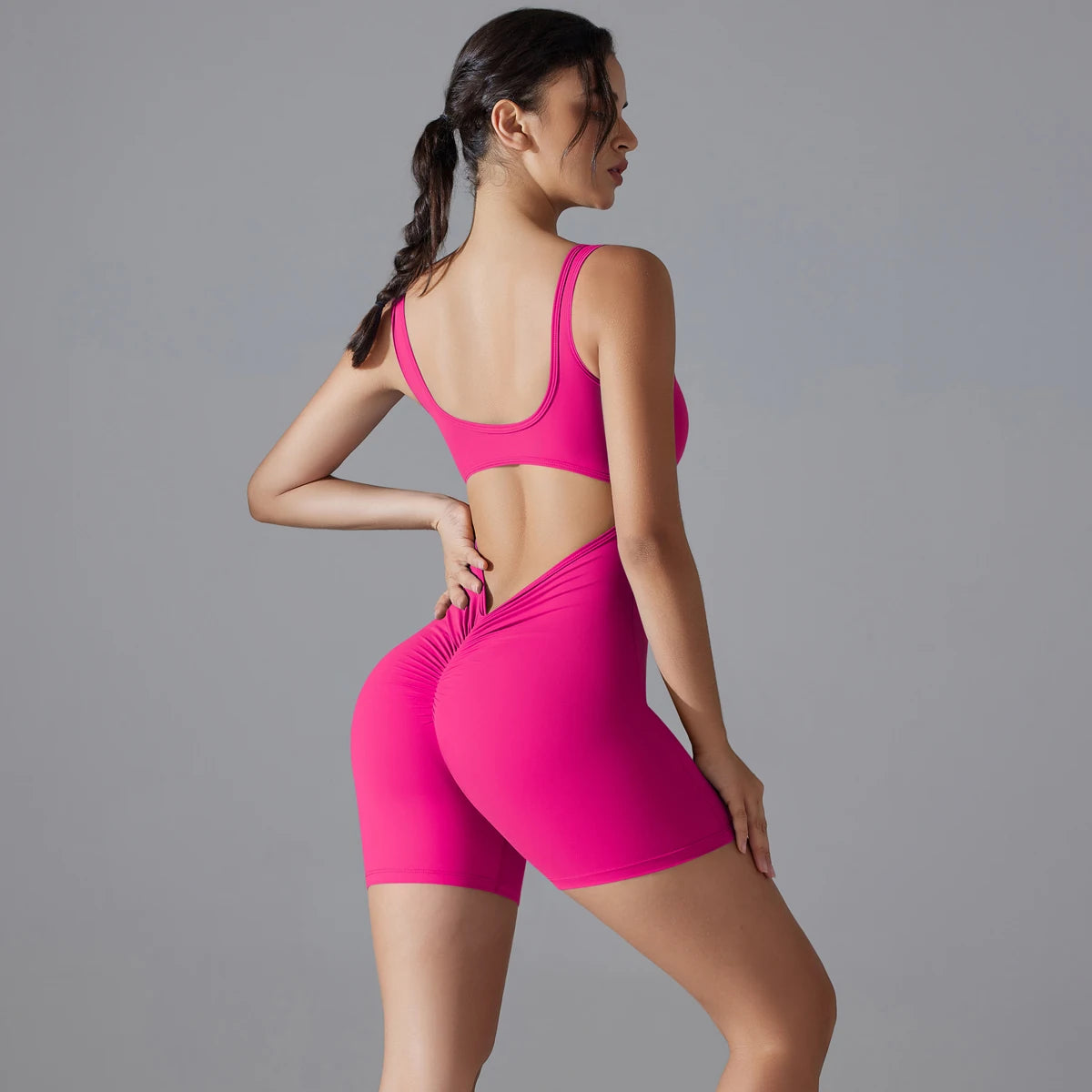 V-Back Scrunch Sports Jumpsuit