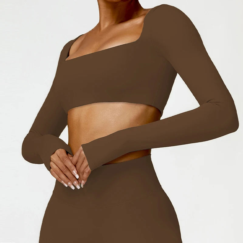 Quick-Dry & Push-Up Long-Sleeve Workout Top