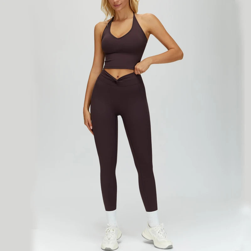 Sculpting Fit Backless Halter & Leggings Set