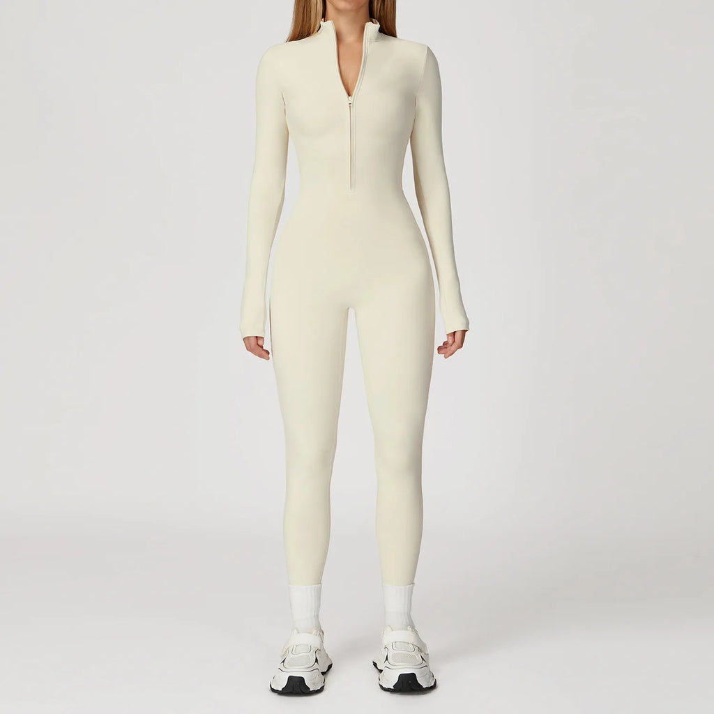 SculptEase Fleece-Lined Long-Sleeve Jumpsuit
