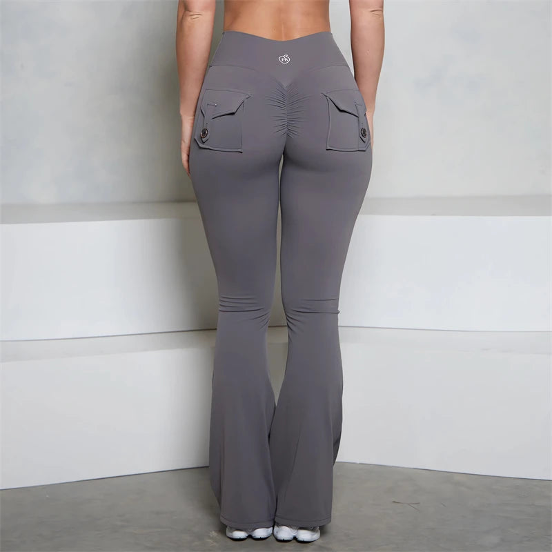 Scrunch Butt Pocket Flared Leggings