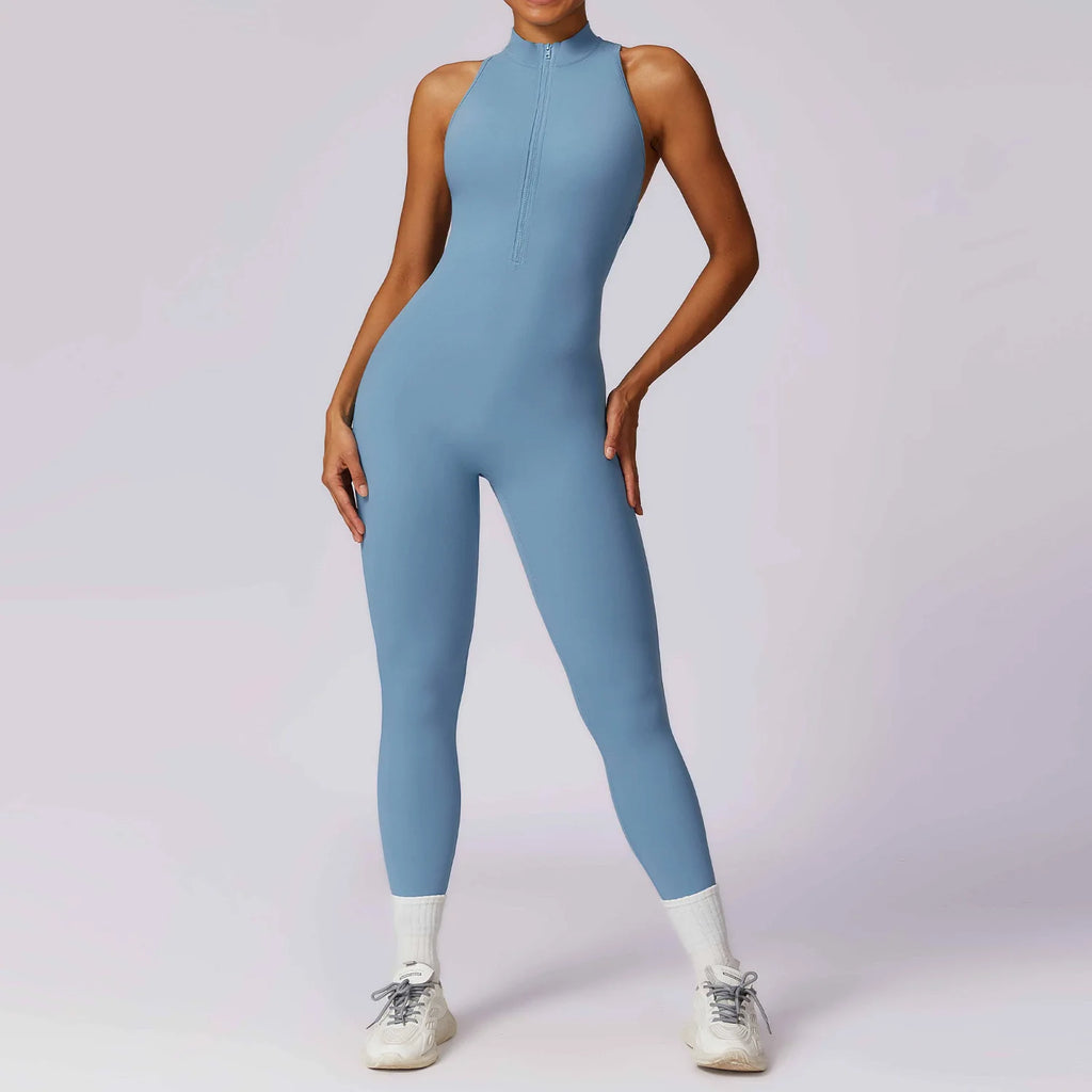 V-Back Sculpt Sleeveless Jumpsuit