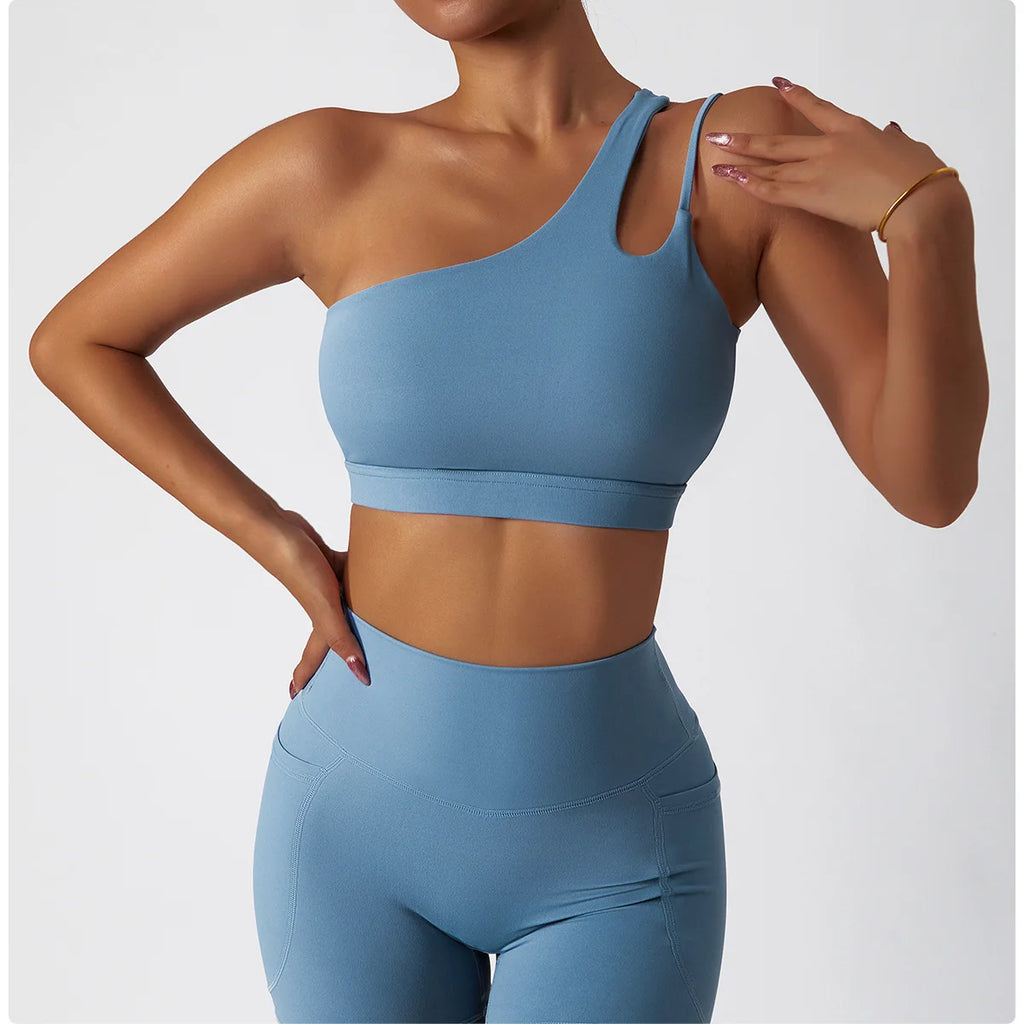 Quick-Dry Asymmetric Sports Bra
