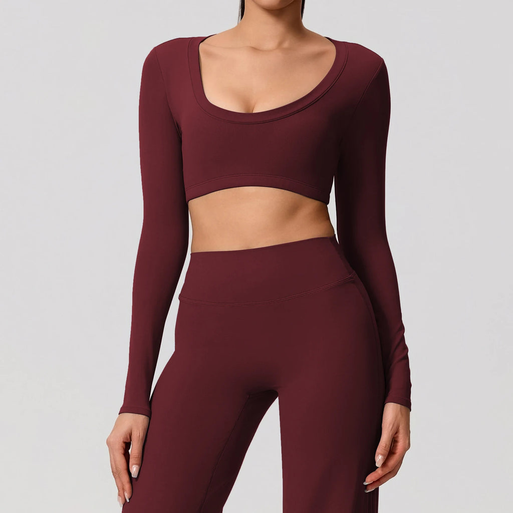 Naked Feeling Long Sleeve Backless Top
