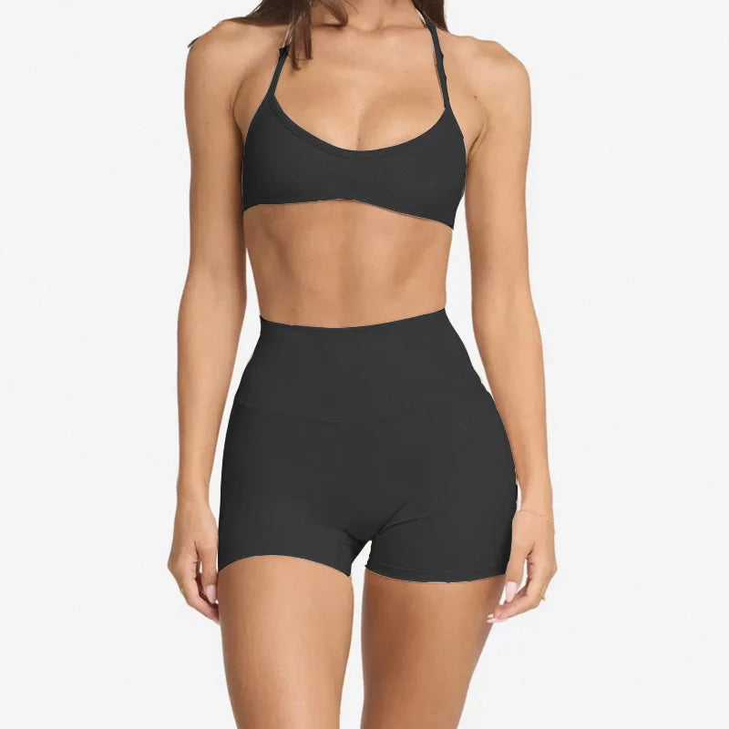 Serenity Set – 2-piece Halter Bra & Shorts Activewear Set