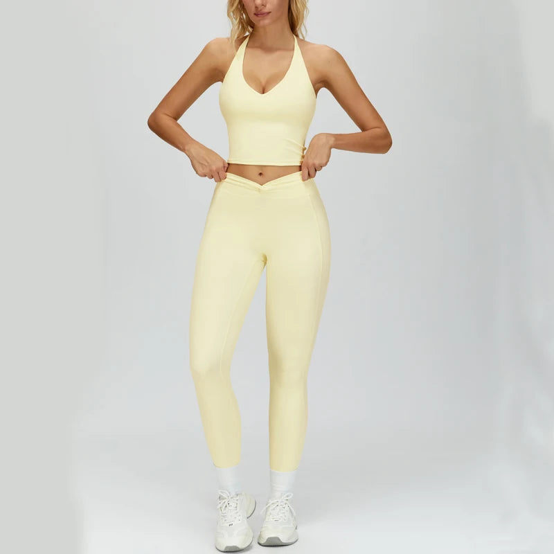 Sculpting Fit Backless Halter & Leggings Set