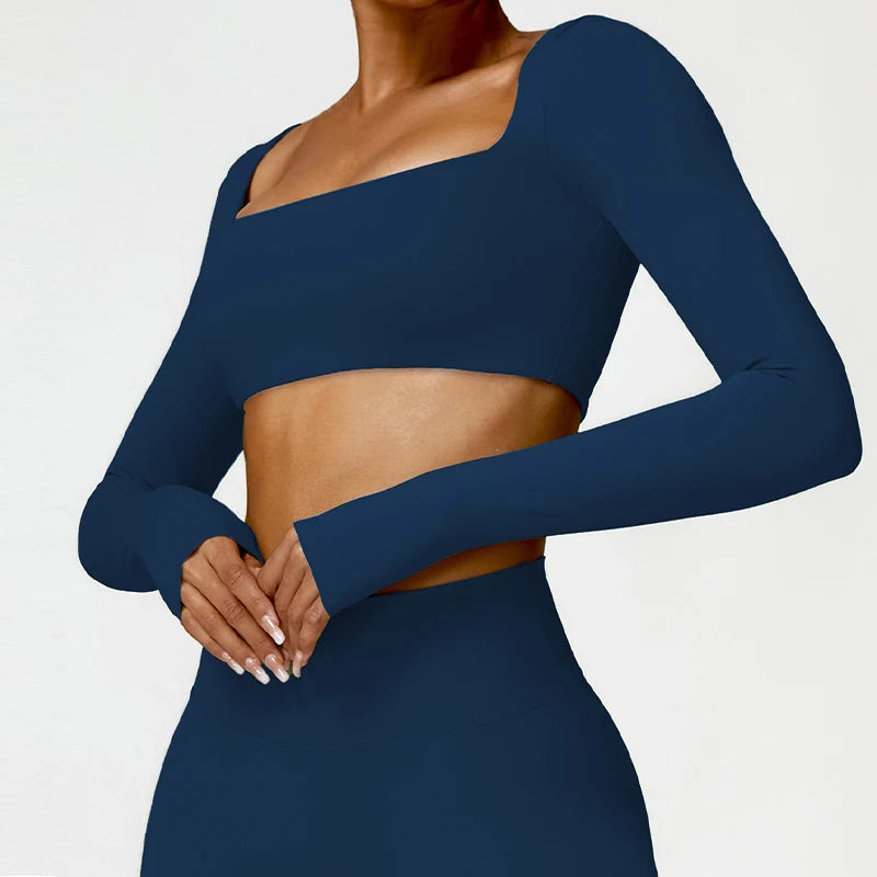 Quick-Dry & Push-Up Long-Sleeve Workout Top