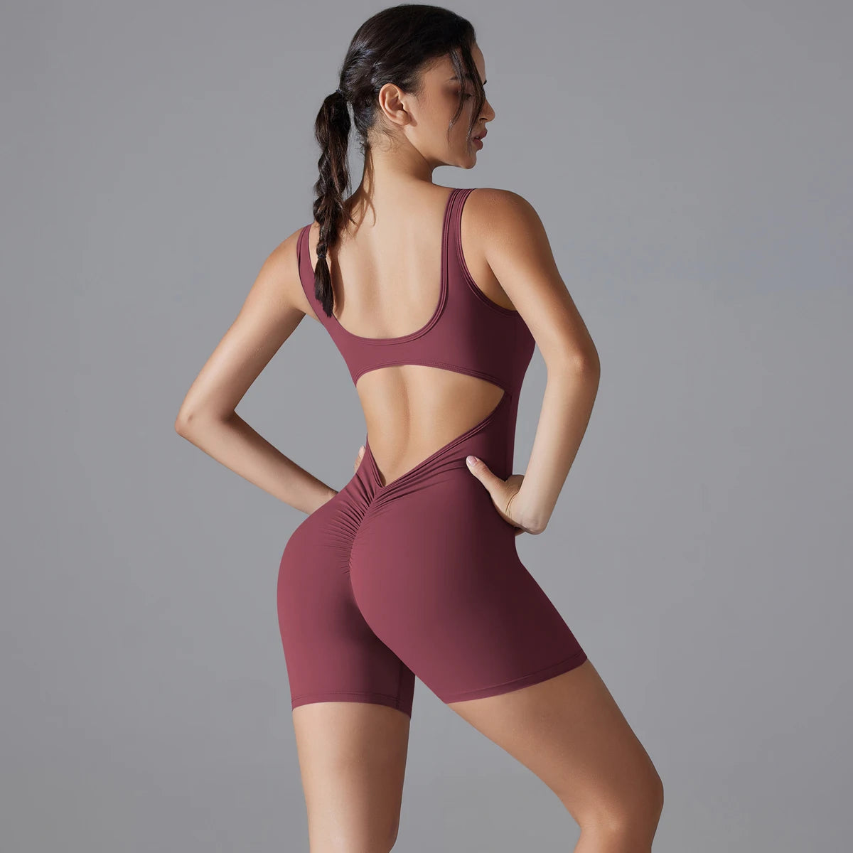V-Back Scrunch Sports Jumpsuit