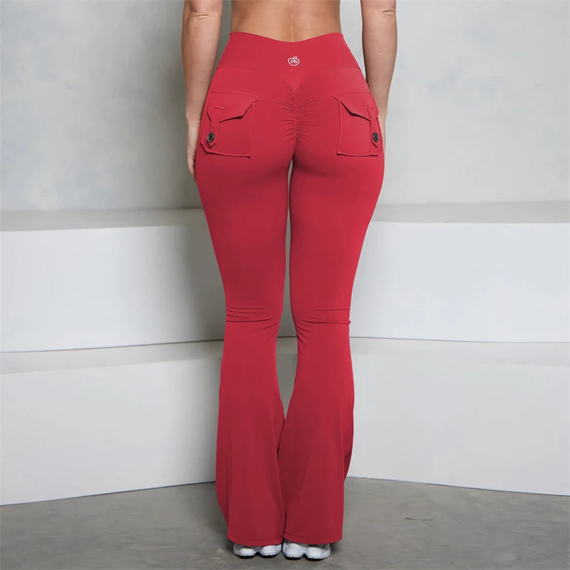 Scrunch Butt Pocket Flared Leggings
