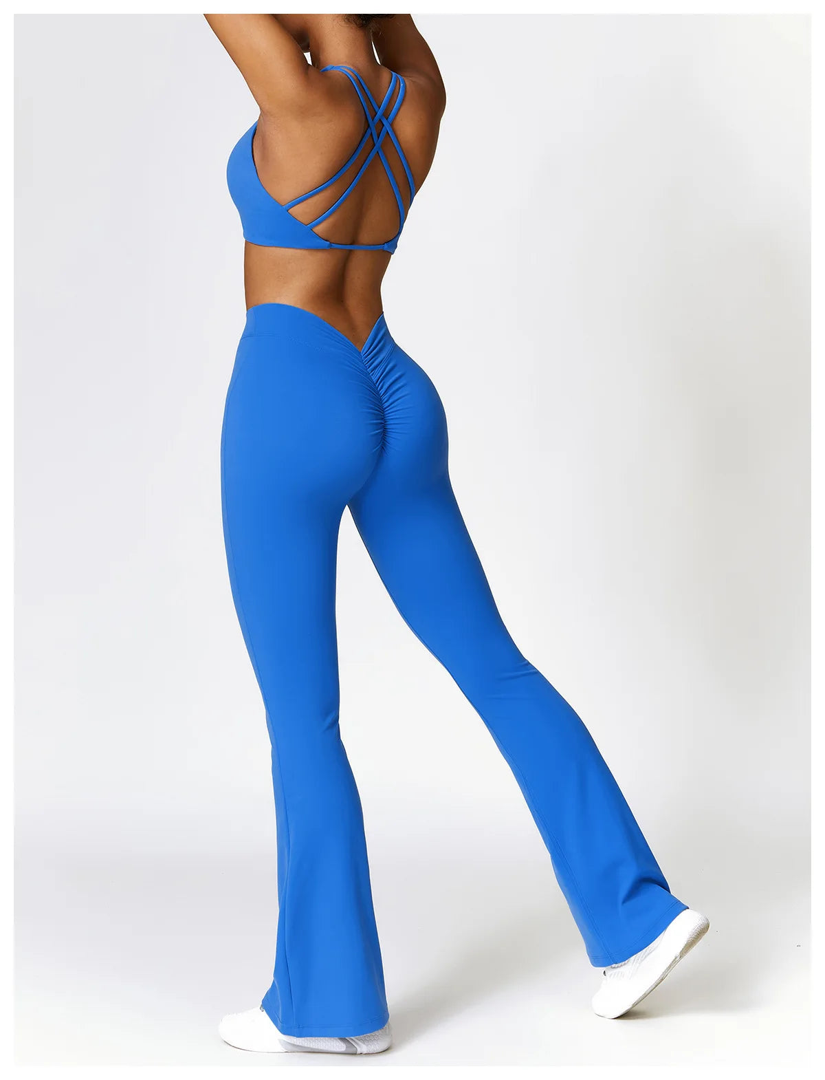Seamless 2-Piece High-Waist Flare Leggings & Sports Bra