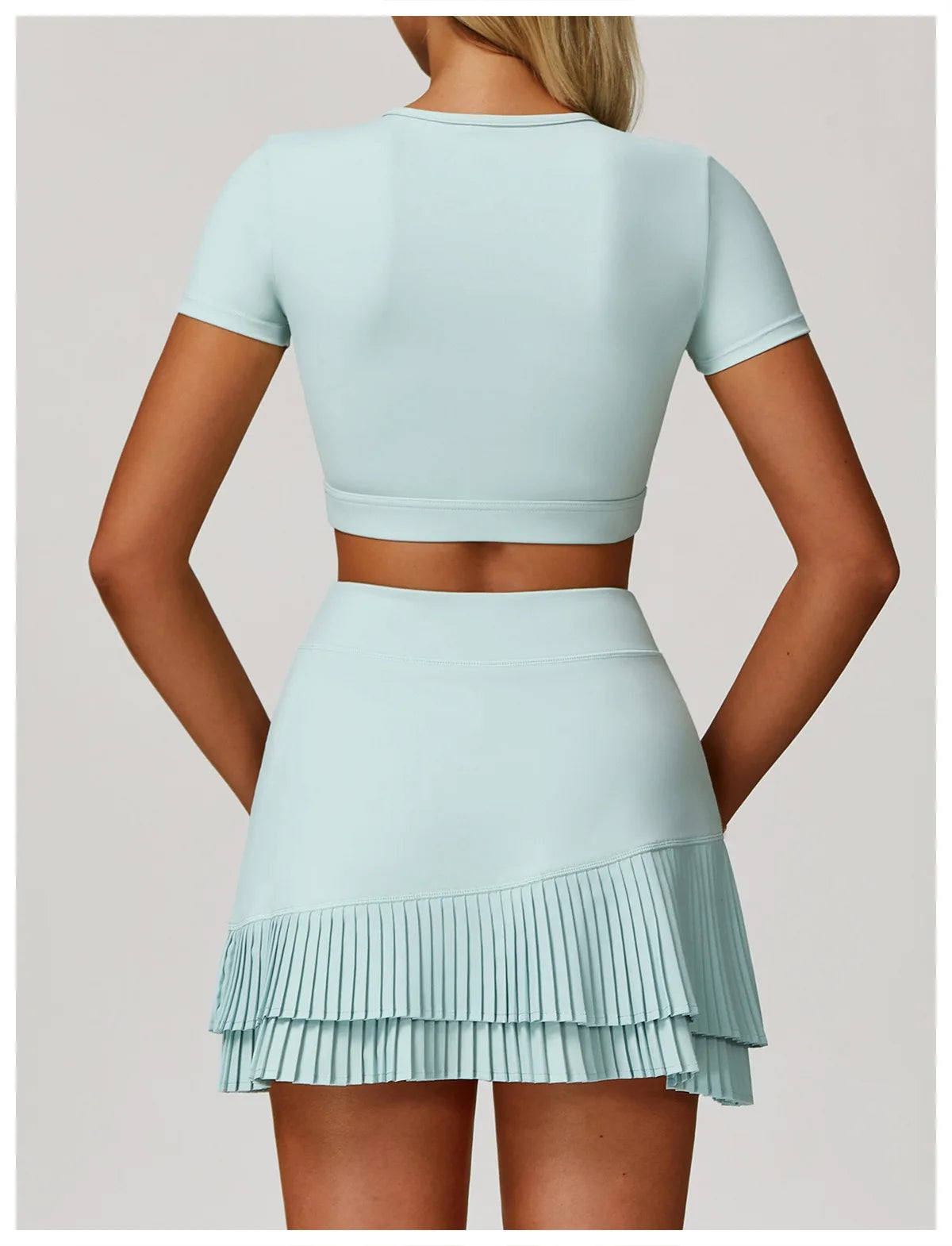 Short Sleeve Quick-Dry Pastel Crop Top