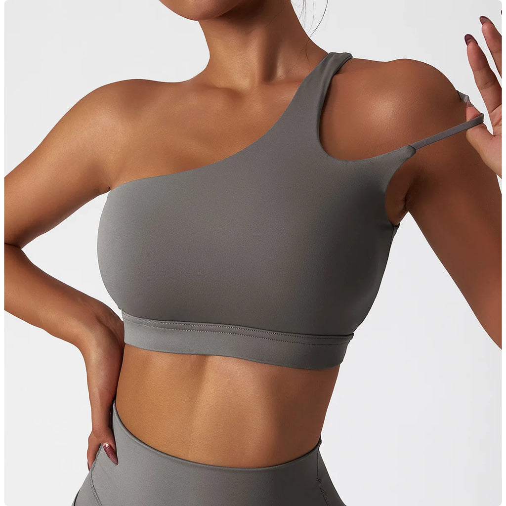 Quick-Dry Asymmetric Sports Bra