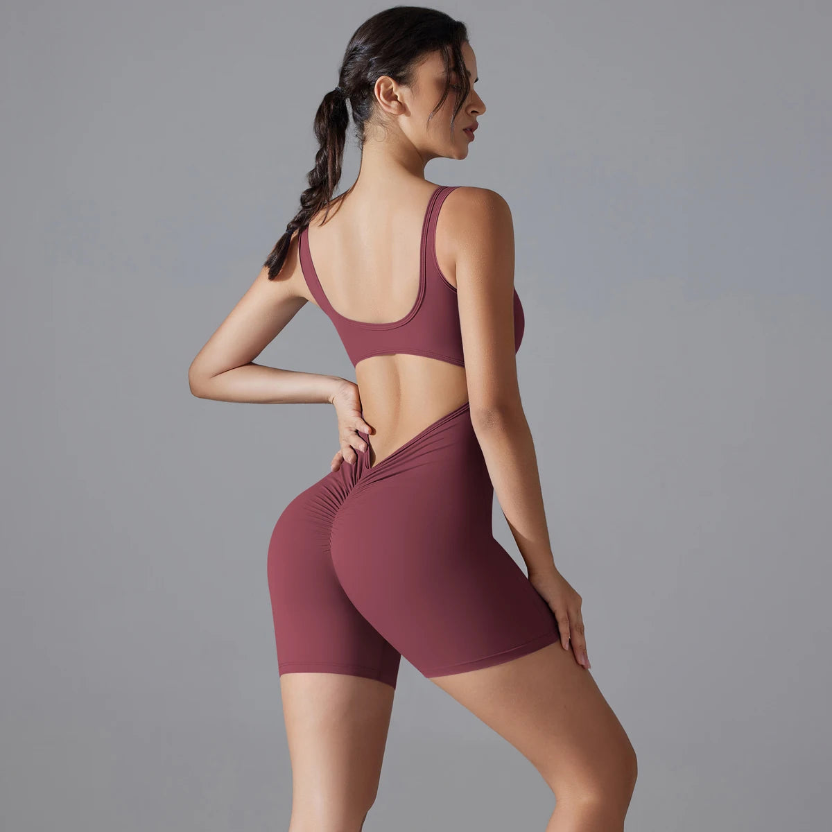 V-Back Scrunch Sports Jumpsuit