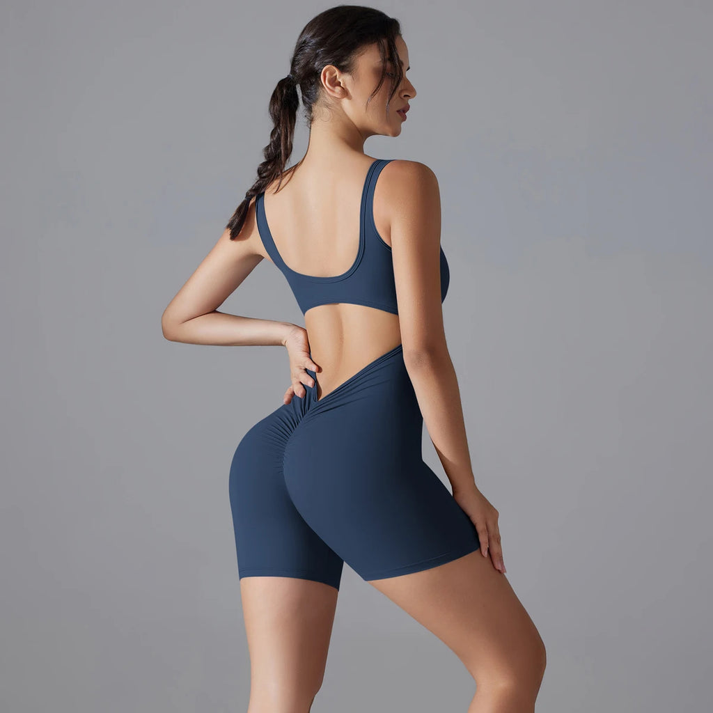 V-Back Scrunch Sports Jumpsuit
