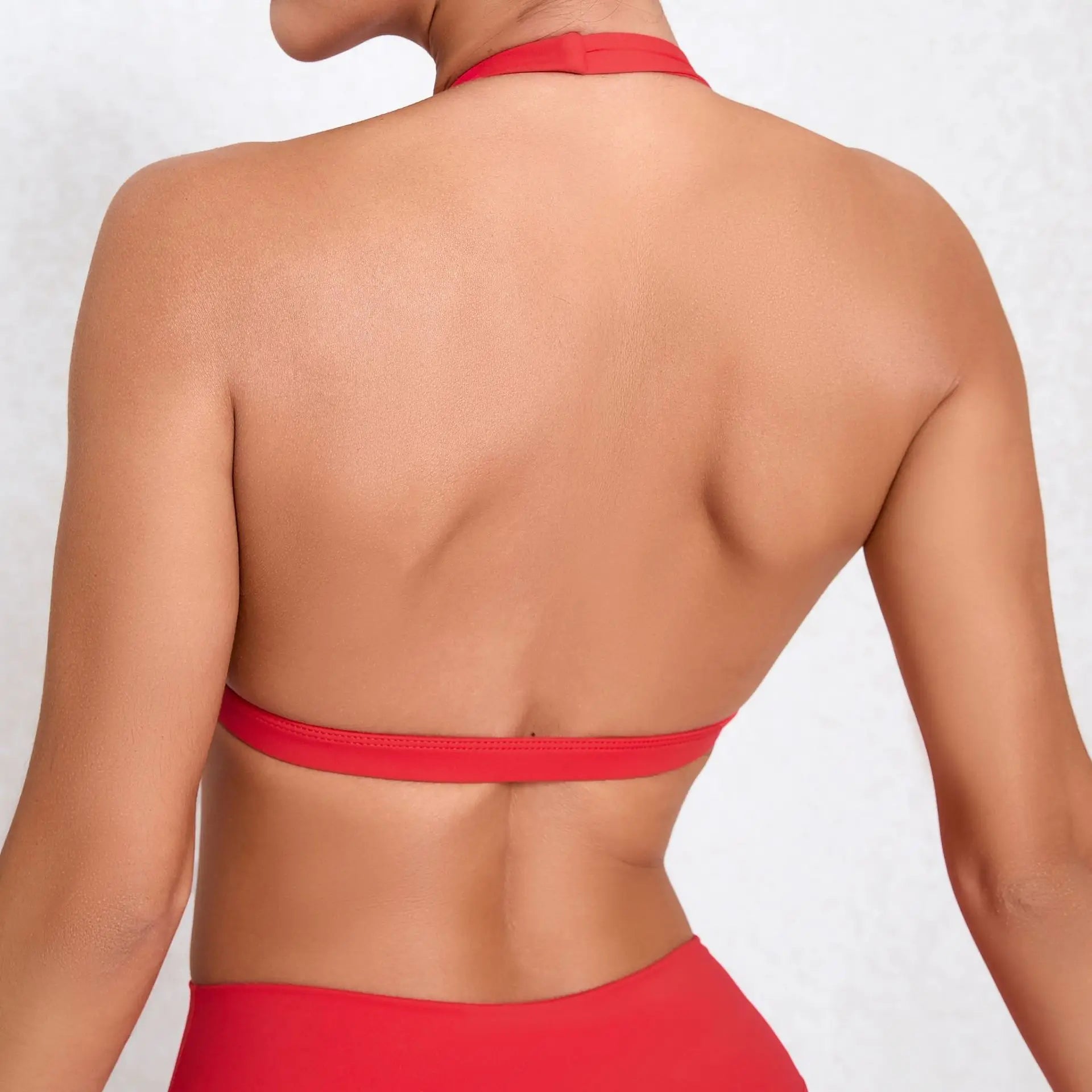 Deep V Halter Neck Sports Bra