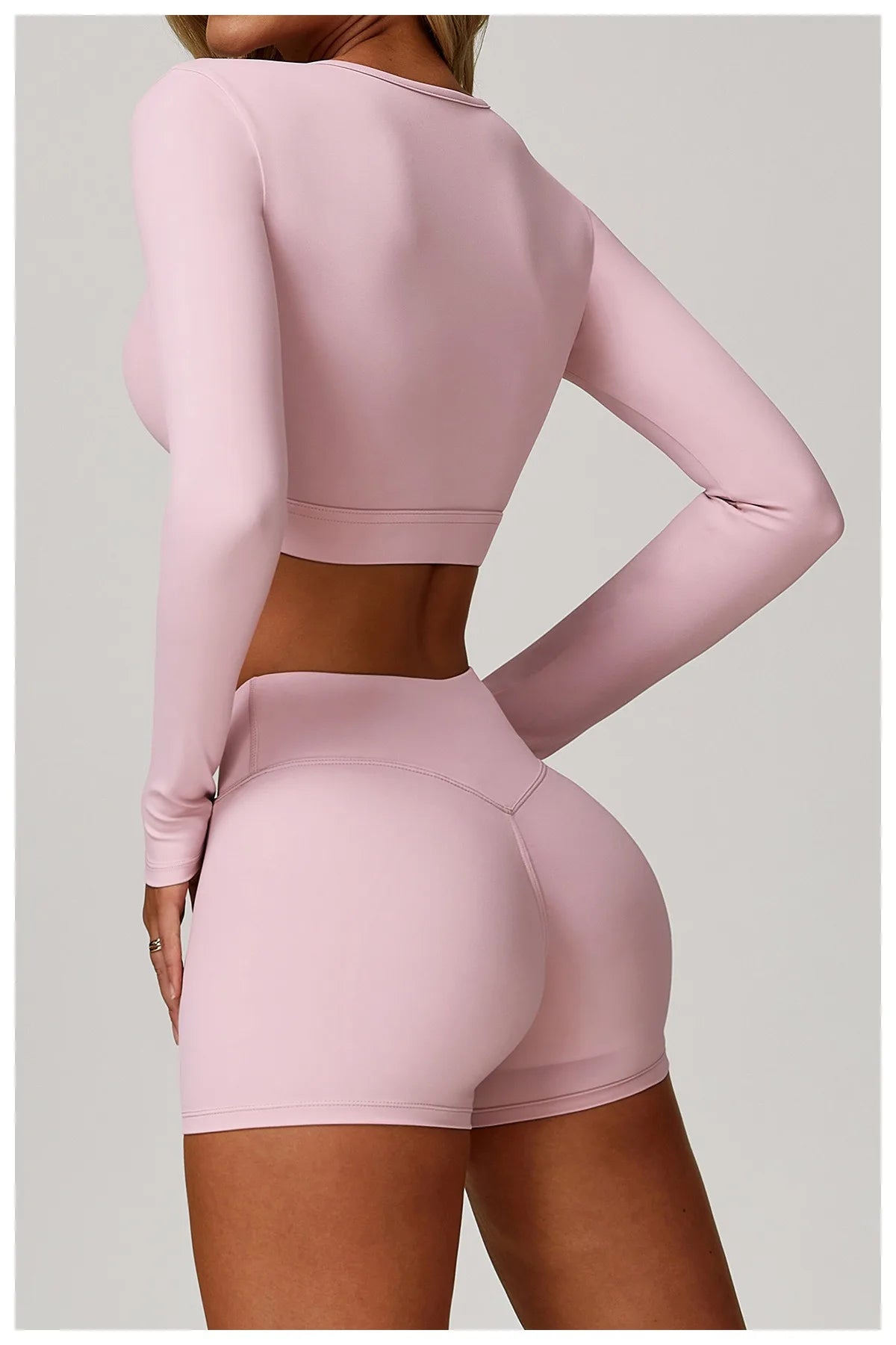 Long Sleeve Quick-Dry Pastel Crop Top