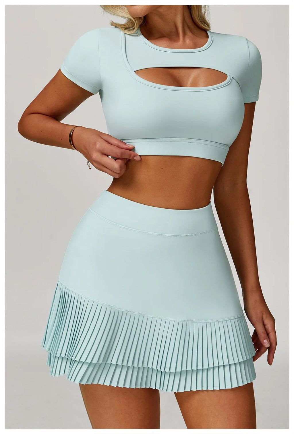 Short Sleeve Quick-Dry Pastel Crop Top