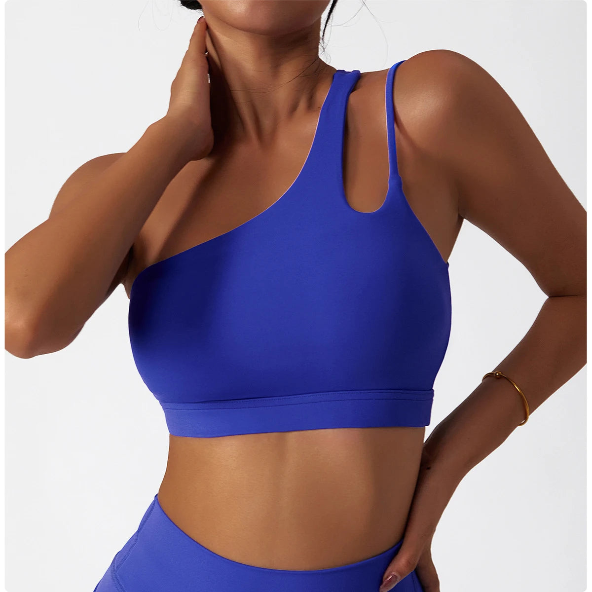 Quick-Dry Asymmetric Sports Bra