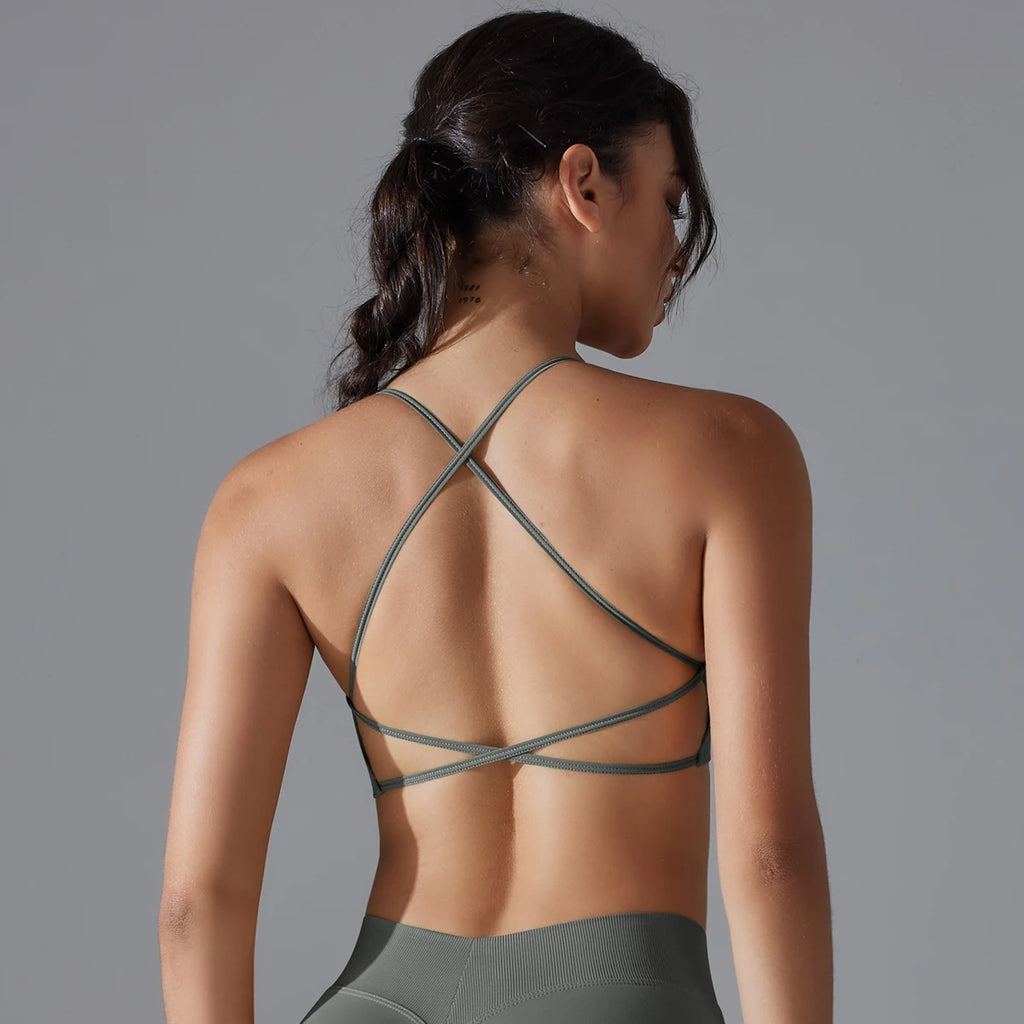 Crossback High-Stretch Knit Sports Bra