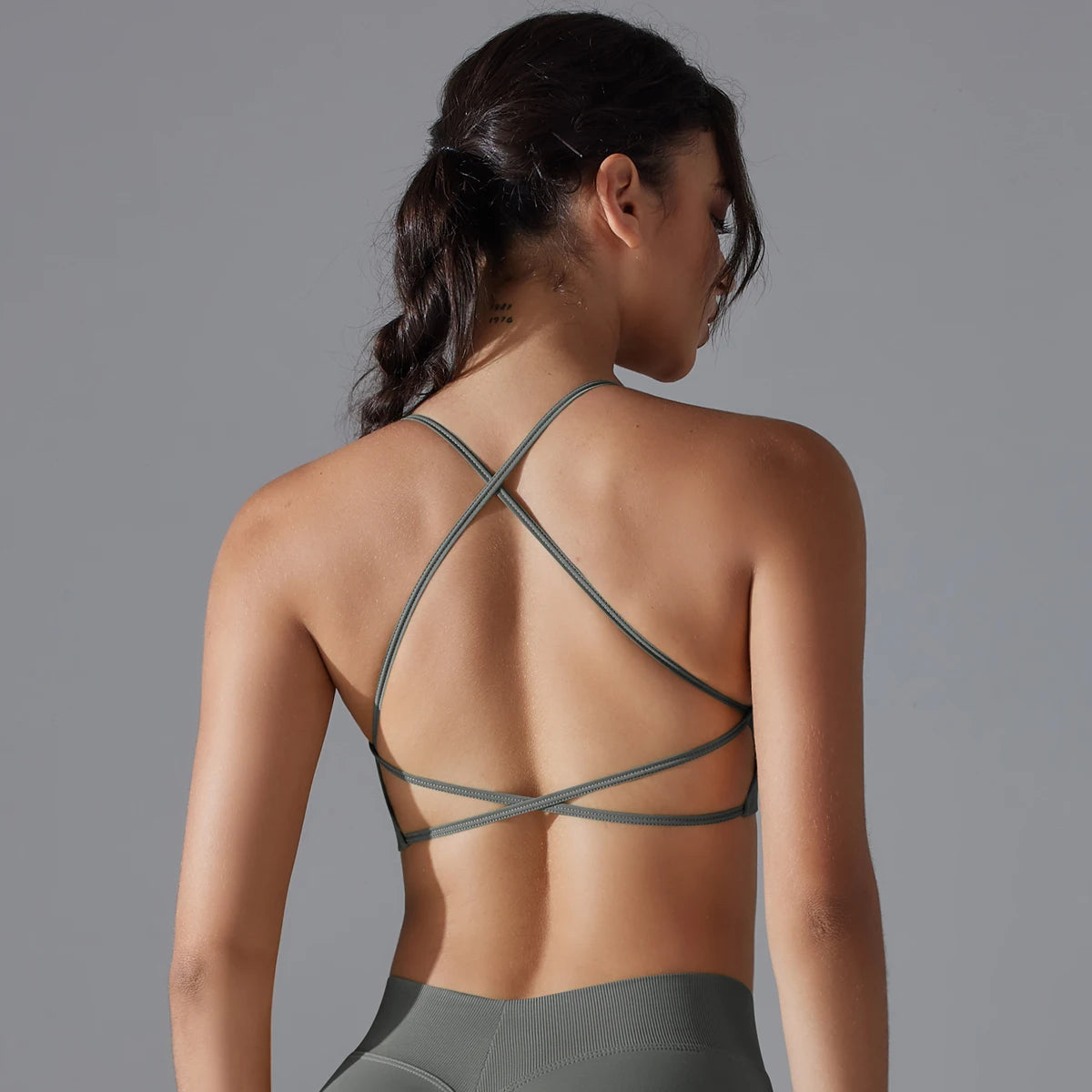 Crossback High-Stretch Knit Sports Bra