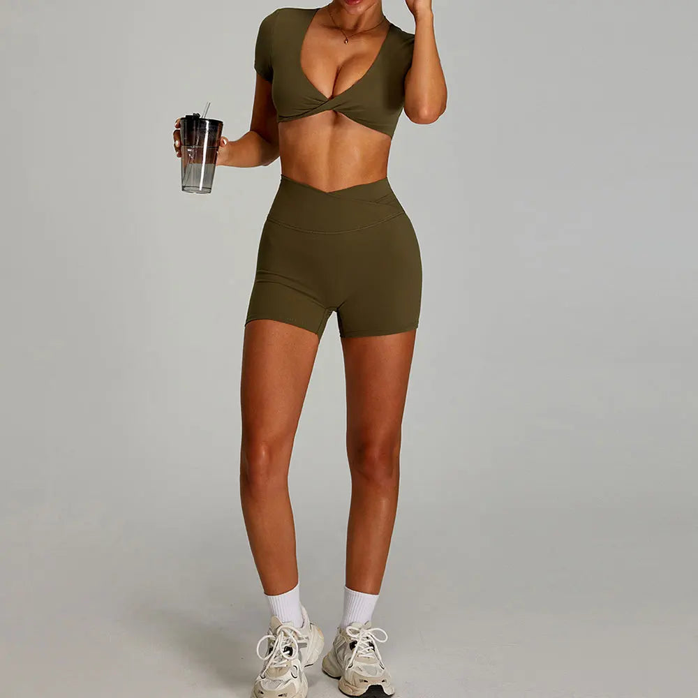 Siena Sculpt Set | Twist Front Crop & Shorts