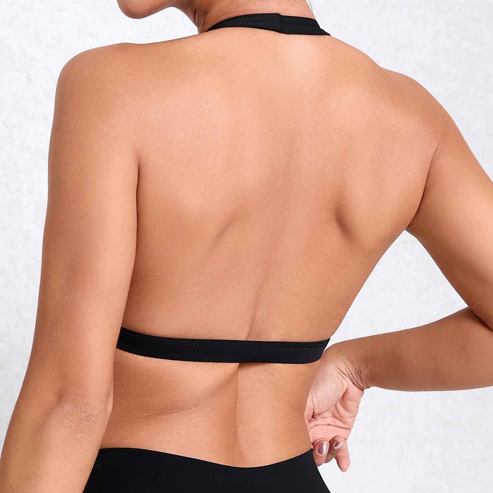 Deep V Halter Neck Sports Bra