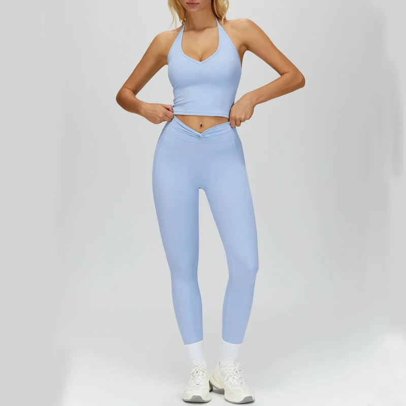 Sculpting Fit Backless Halter & Leggings Set