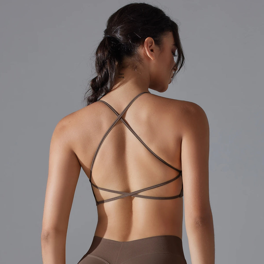 Crossback High-Stretch Knit Sports Bra