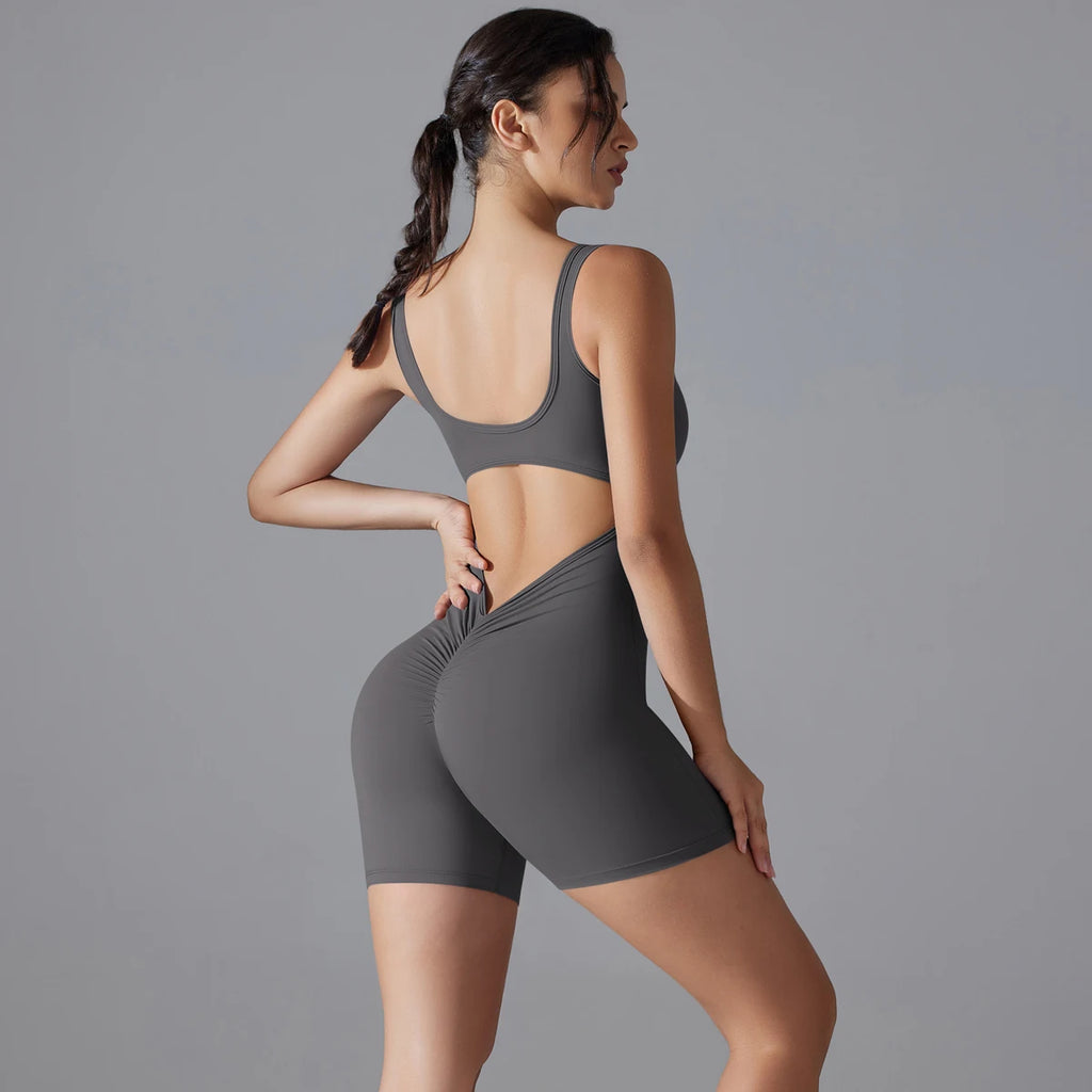 V-Back Scrunch Sports Jumpsuit