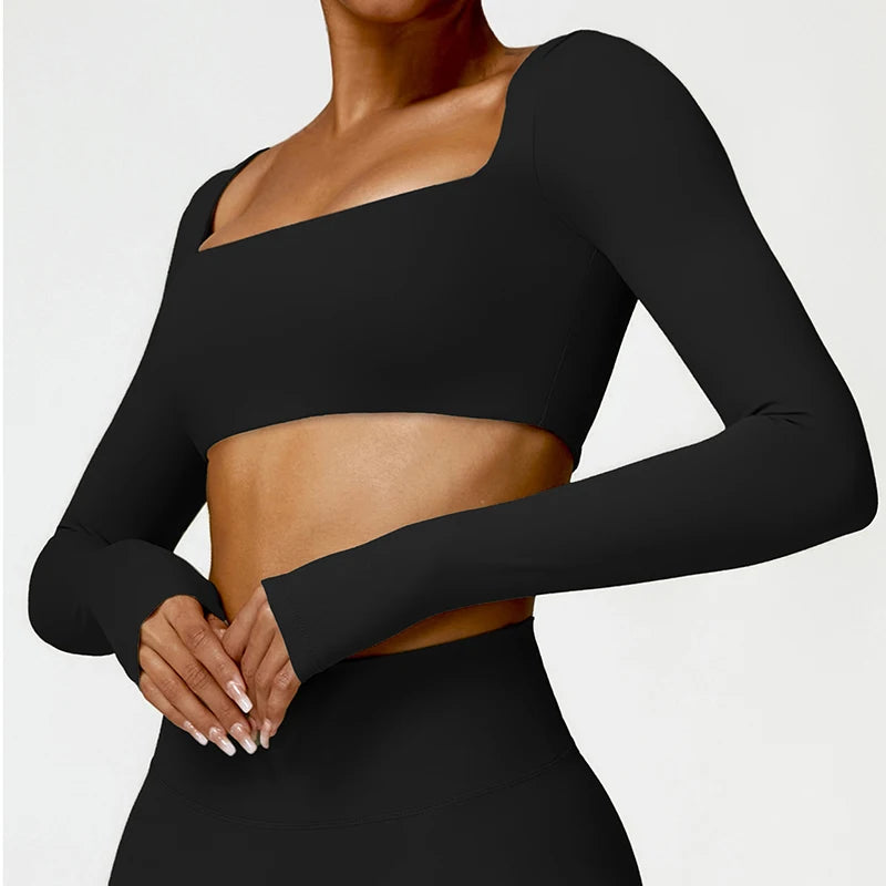 Quick-Dry & Push-Up Long-Sleeve Workout Top