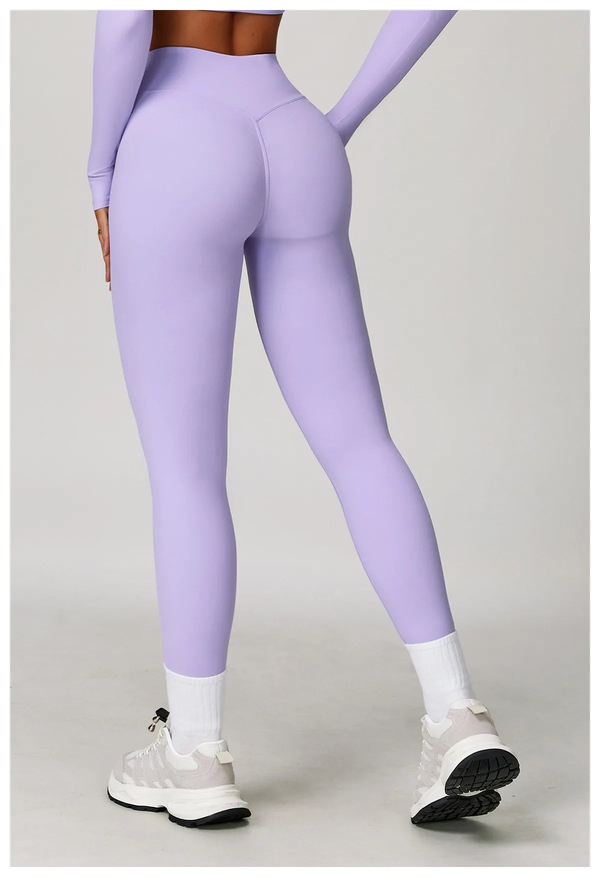 Cross-Fold V-Shaped Waist Pastel Leggings