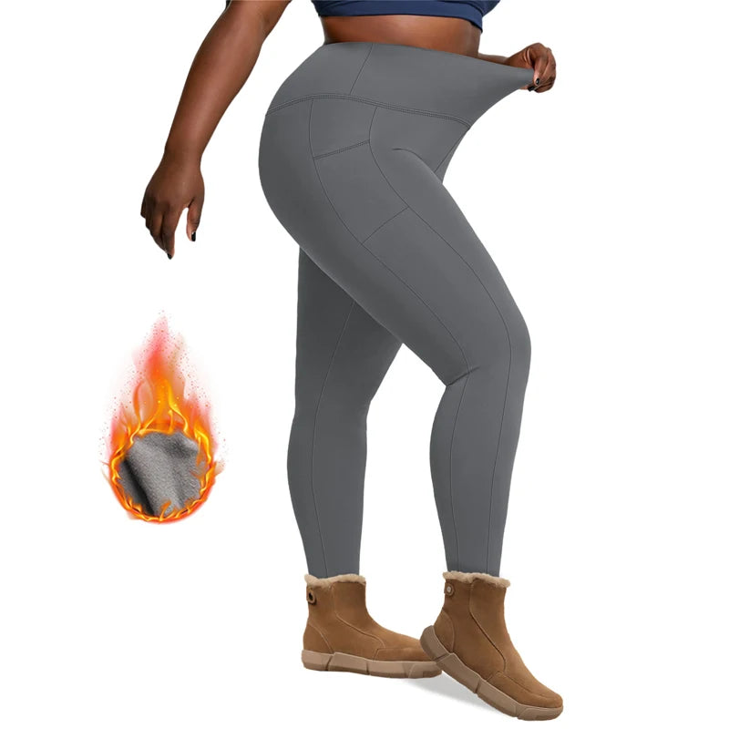Plus Size Fleece Lined High-Waist Leggings