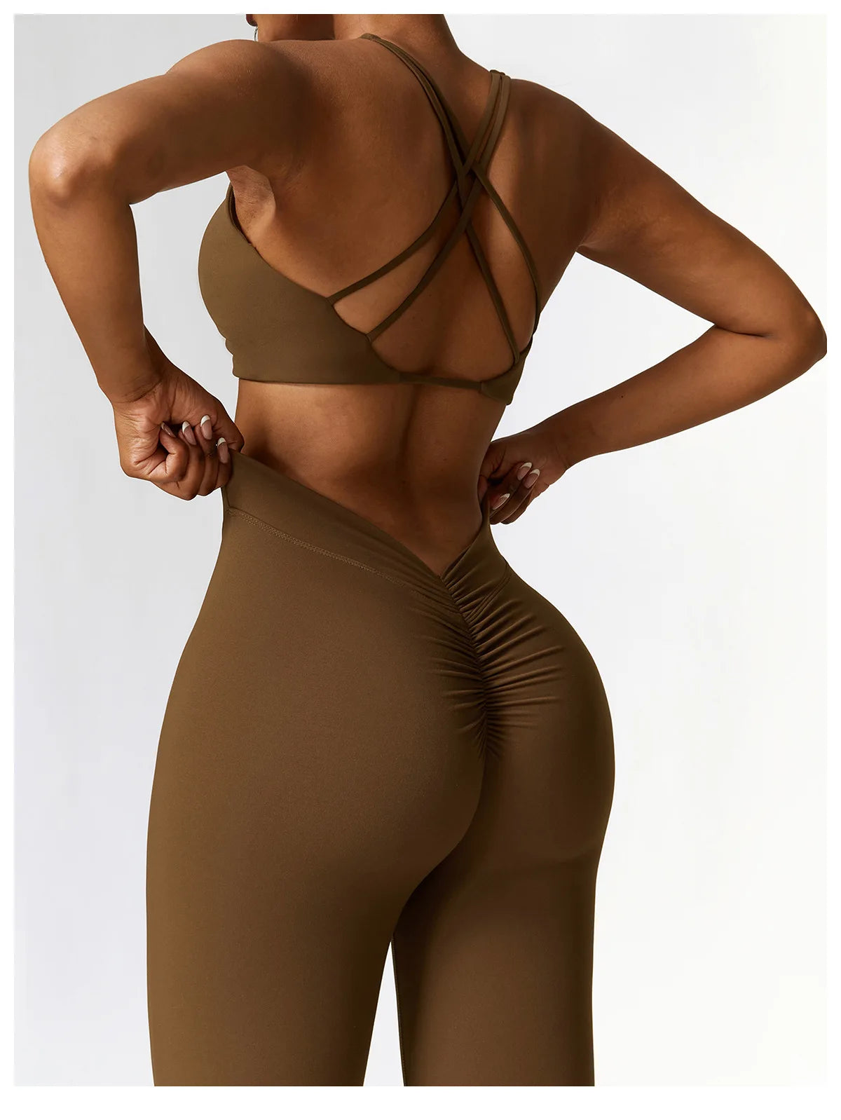 Seamless 2-Piece High-Waist Flare Leggings & Sports Bra