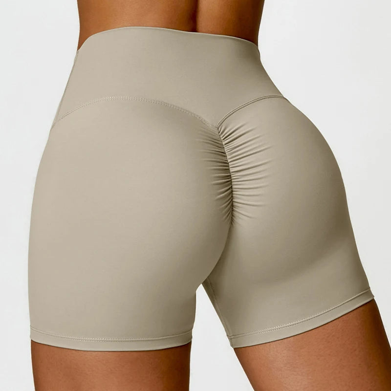 High-Waist Quick-Dry Scrunch Shorts
