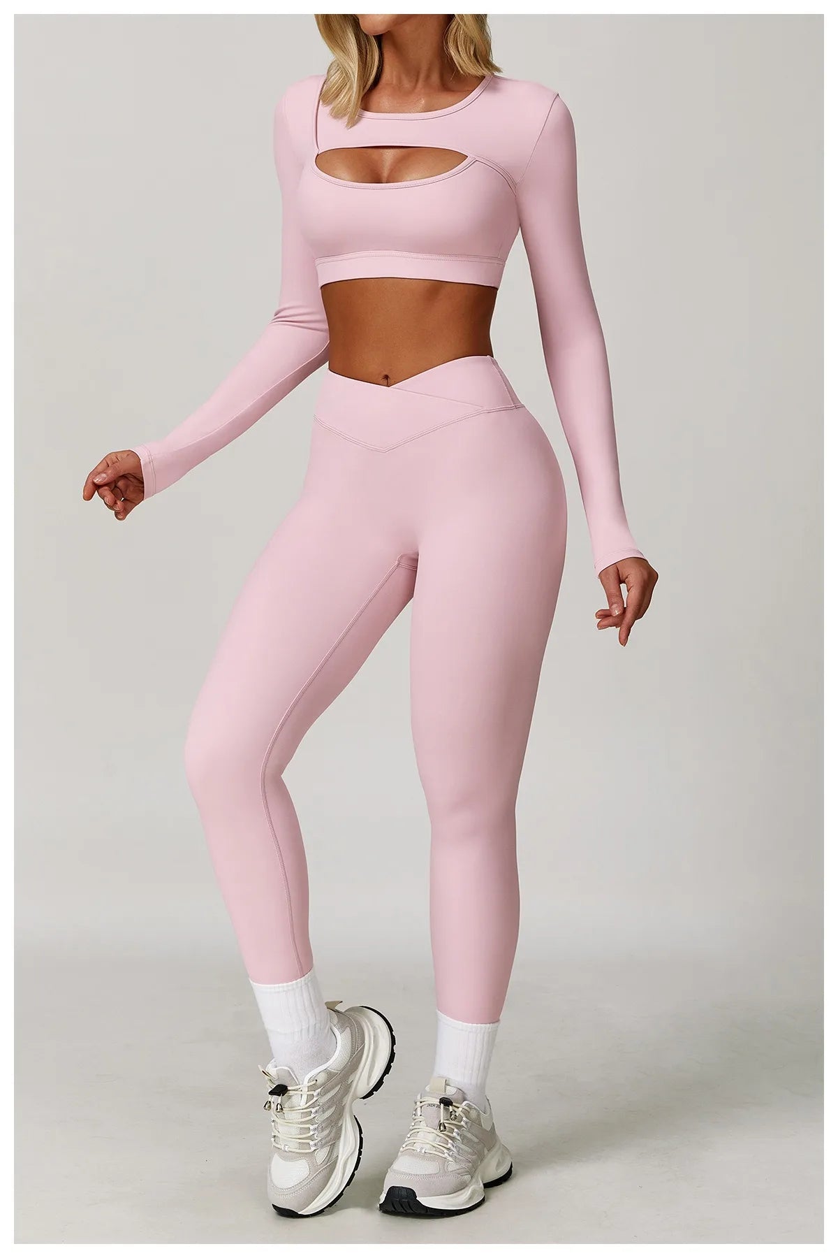 Long Sleeve Quick-Dry Pastel Crop Top