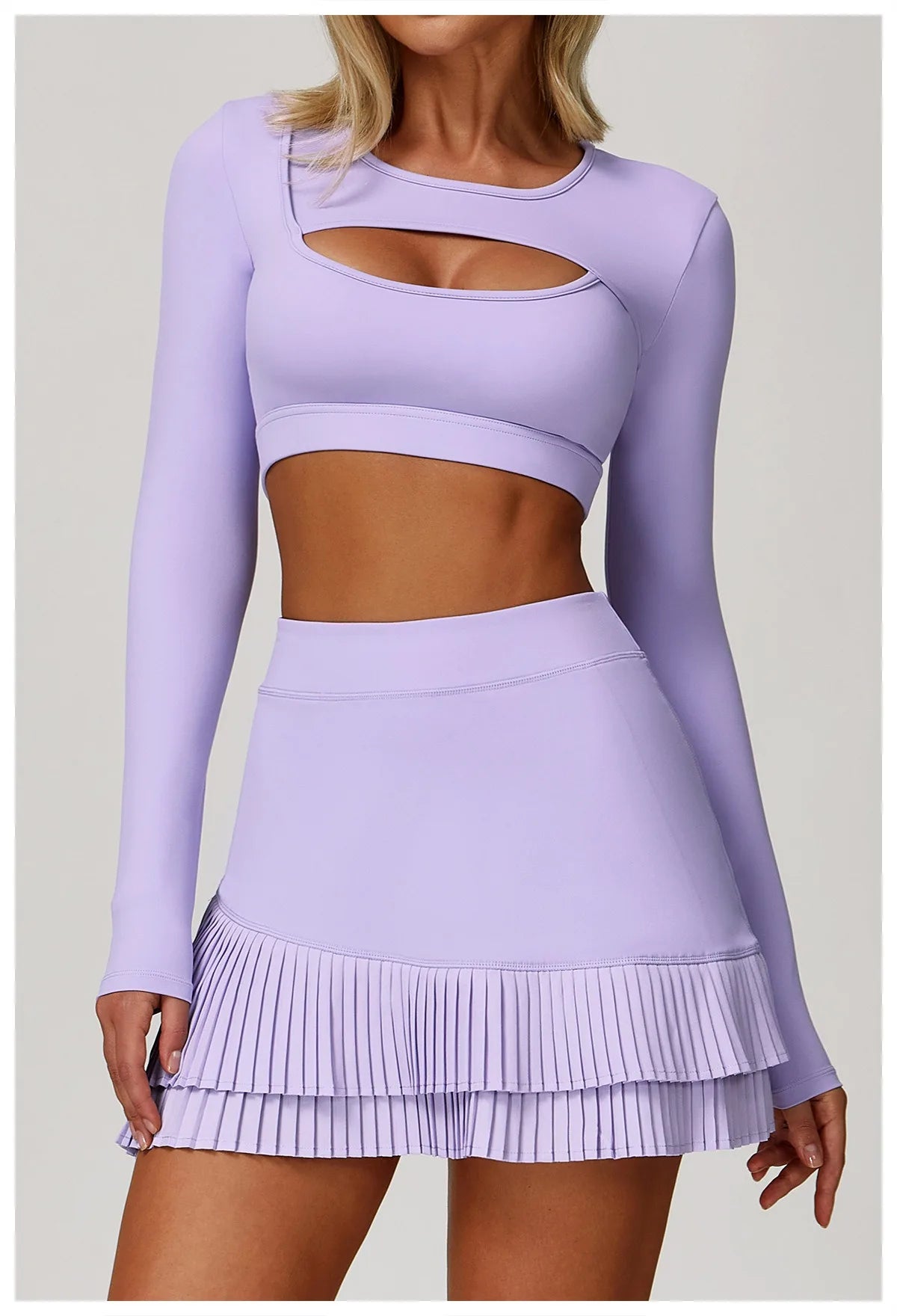 Long Sleeve Quick-Dry Pastel Crop Top