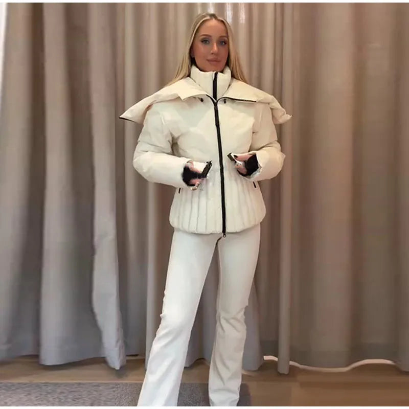 Belted Winter Ski Jacket for Women